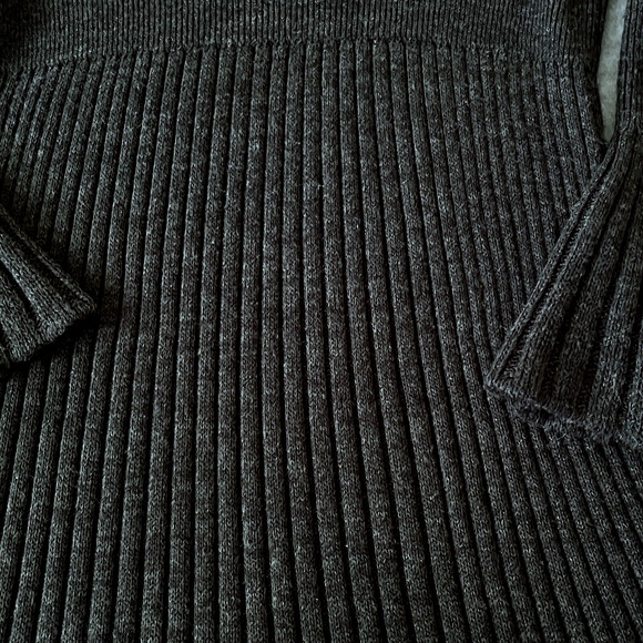 Midi Sweater Dress SZ Med Academia School Girl Retro Pleats Grey College Chic - Picture 4 of 10